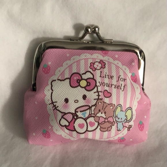 Hello Kitty coin purse live for yourself graphics with kiss lock closure. - Picture 2 of 4